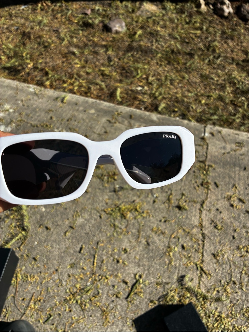 White Prada symbole sunglasses